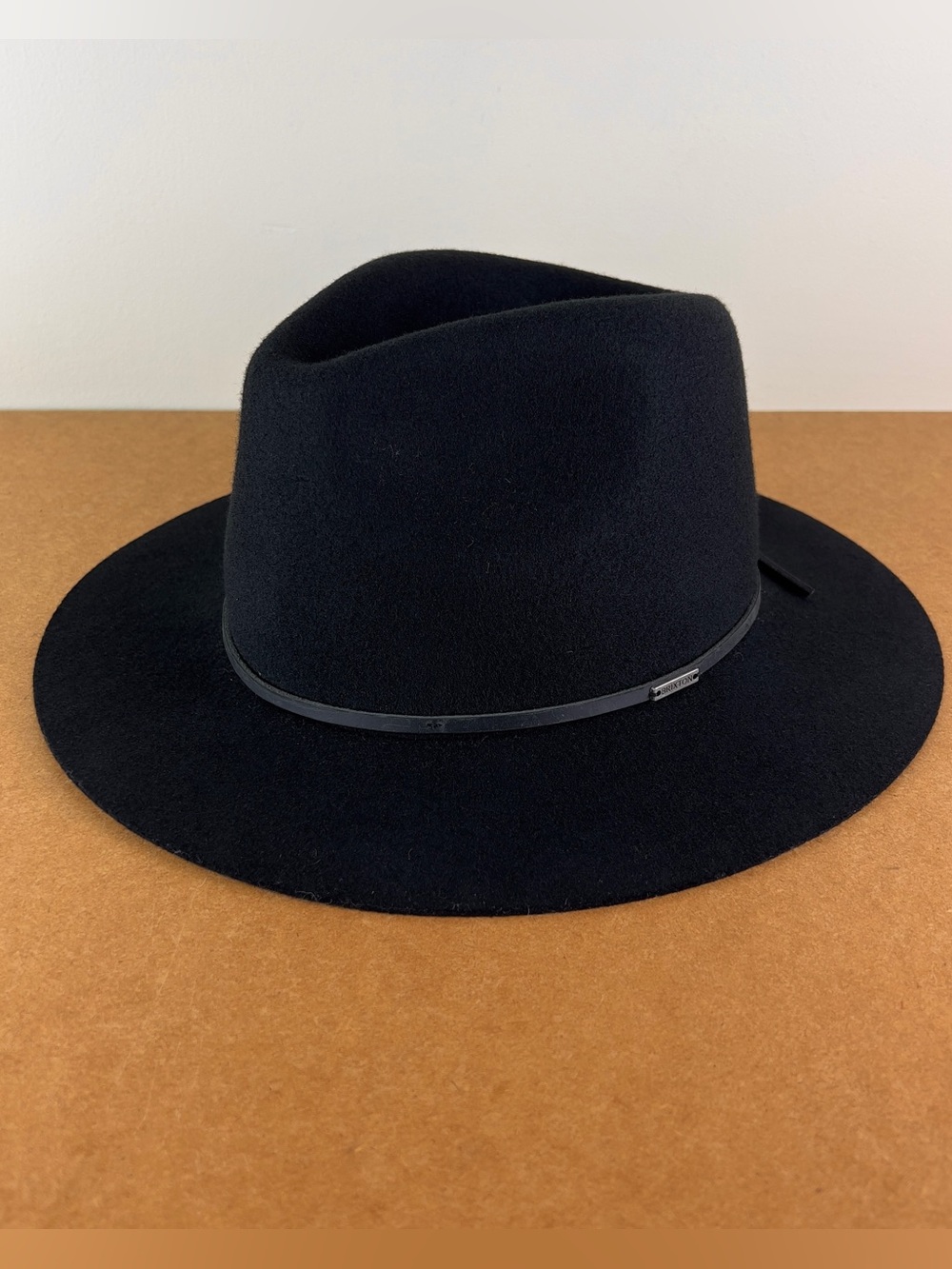 BRIXTON REVOLVE BLACK WOOL FEDORA HAT - Picture 8 of 10